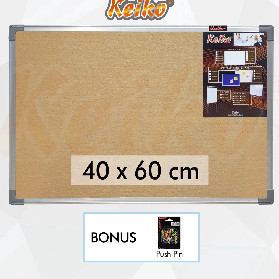 

Model Terheboh Softboard Pin Board Cork Board Papan Pengumuman Mading Gantung Polos Keiko 4 x 6 cm