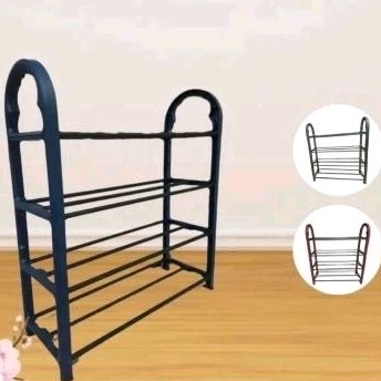 CNA Rak Sepatu CH104 / Rak Sepatu 4 susun hitam / Rak Sepatu Plastik