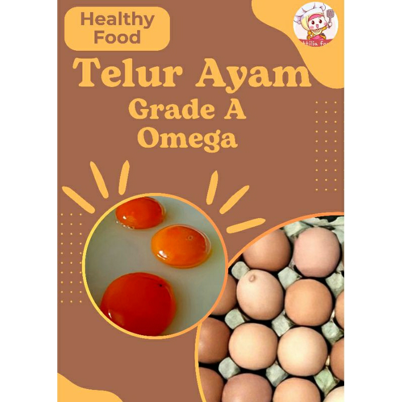 

Telur Ayam Omega Premium Fresh Murah - 10 butir, 15 butir