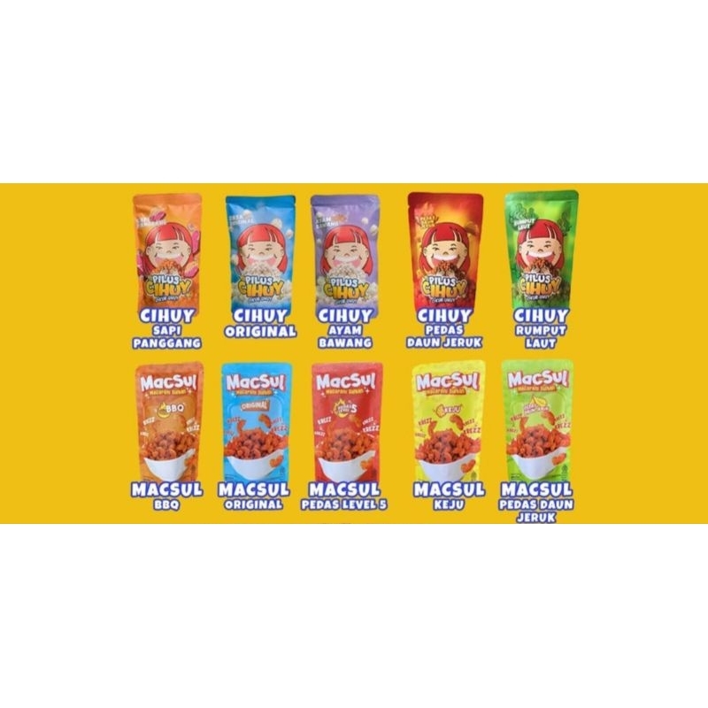 

camilan kekinian makaroni pedas n pilus