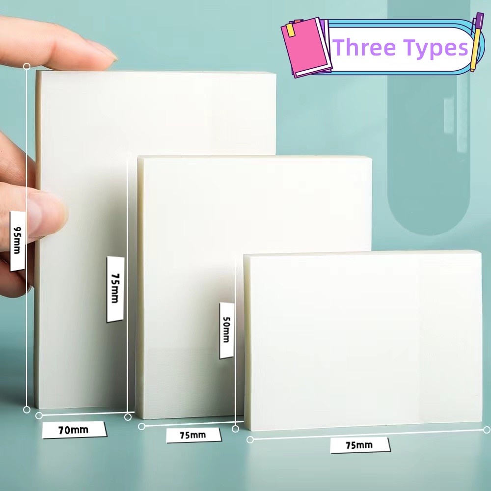 

50*75 75*75 70*95mm Sticky Notes Transparan 50 lembar Tahan Air Transparent Sticky Notes Untuk Kantor / Sekolah/ Plastik