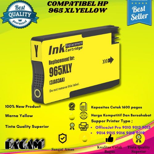 Tinta Compatibel HP 965XL Printer OfficeJet Pro 9010 9018 - Yellow