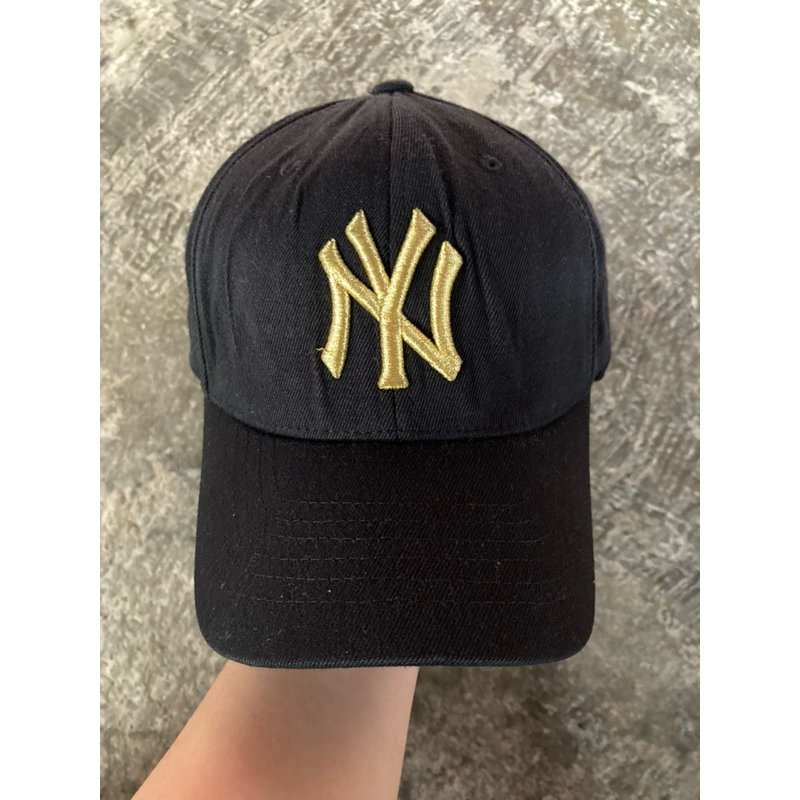 Topi MLB NY Stretch Fit Cap M-XL Black Gold