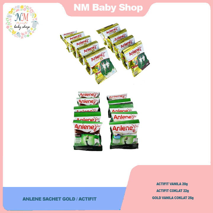 

ANLENE SACHET GOLD 25GR / ACTIFIT VANILA 20GR COKLAT 22GR (10 SACHET) SUSU BUBUK SSSC NM