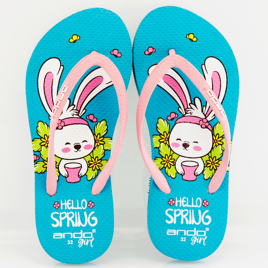 NEW!! Ando Bunny Turquoise - Sandal Jepit Anak Besar dan Kecil Ando Surabaya