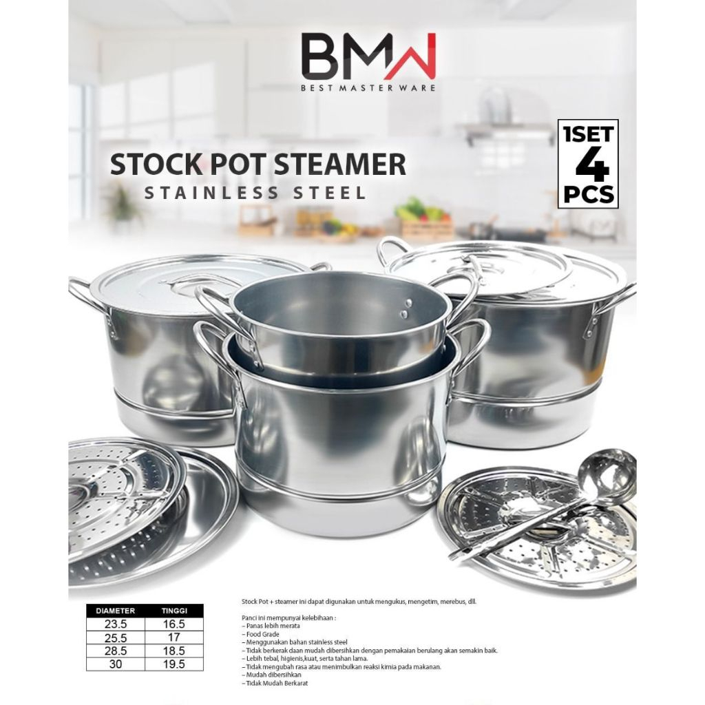 Stock Pot Steamer Stainless Stell BMW