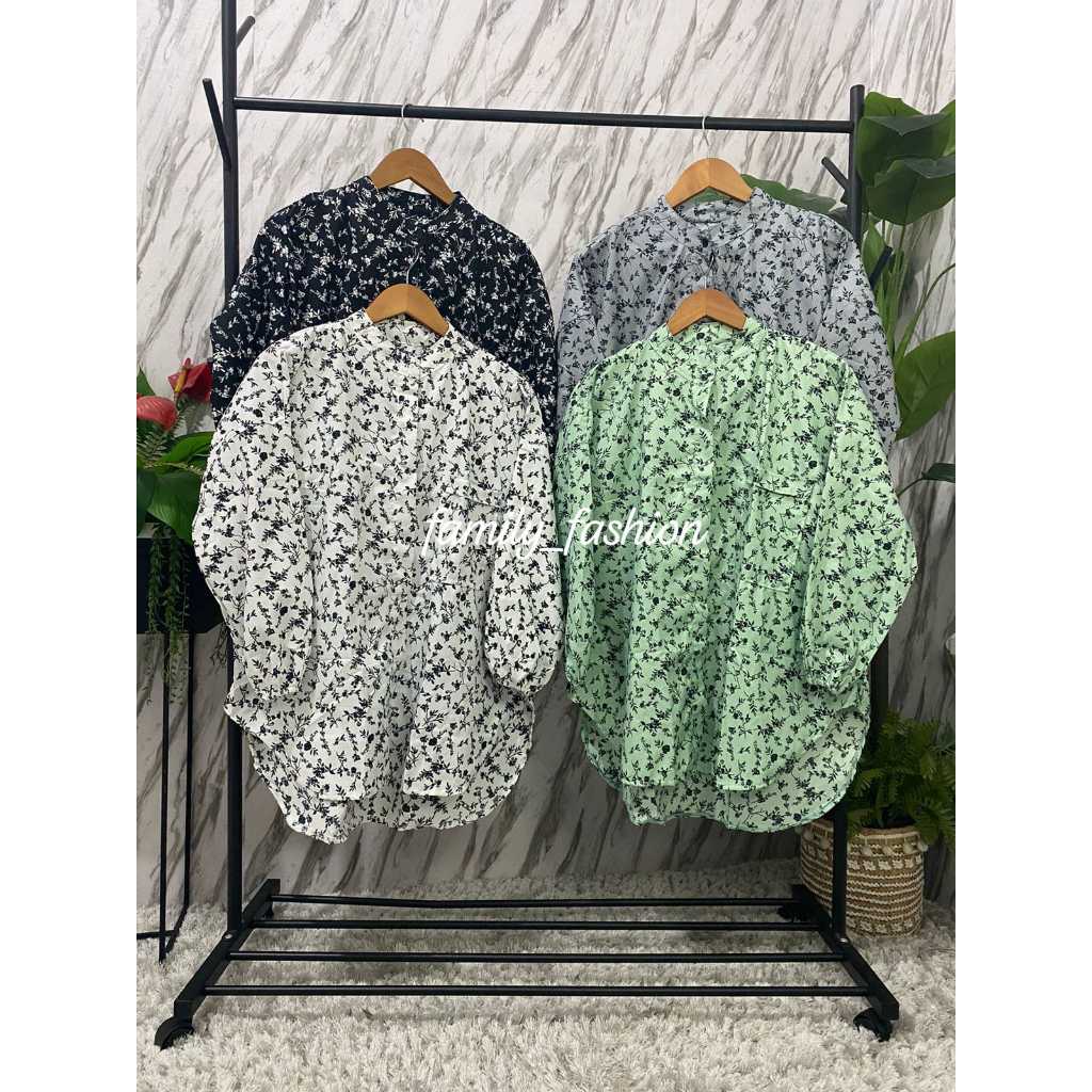 Kemeja Chantika Motif bunga Kecil | kemeja Tunik wanita
