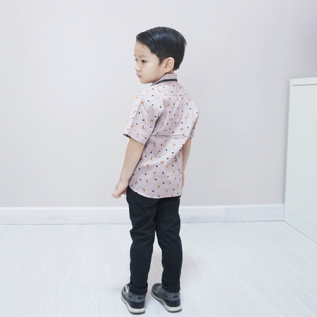 Kemeja anak strech motif little chicken