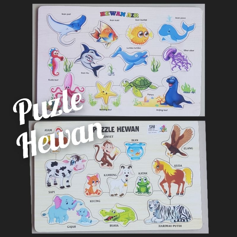 Puzzle Hewan/Puzzle Hewan Jinak/Puzzle Hewan Laut/Puzzle Hewan Air