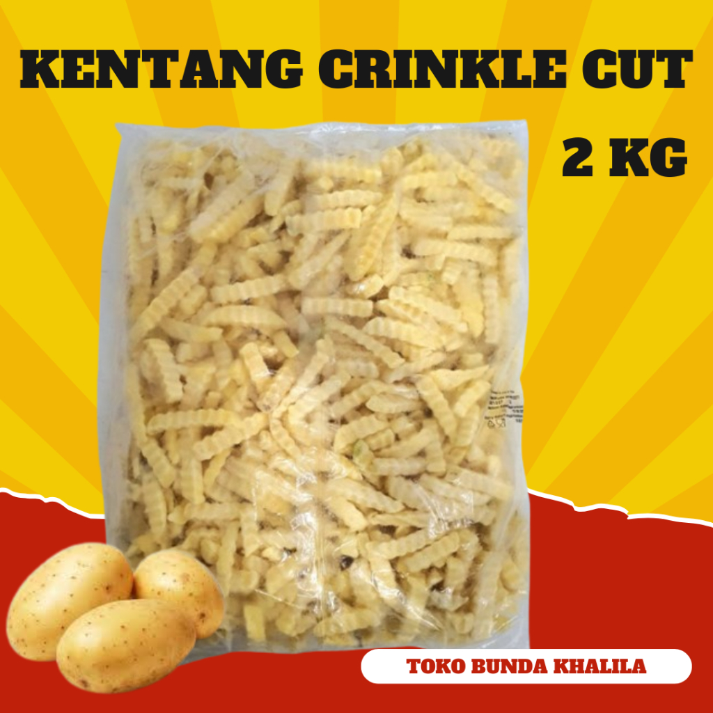 

KENTANG CRINKLE KENTANG GORENG FROZEN FRENCH FRIES KEMASAN 2 KG 2KG