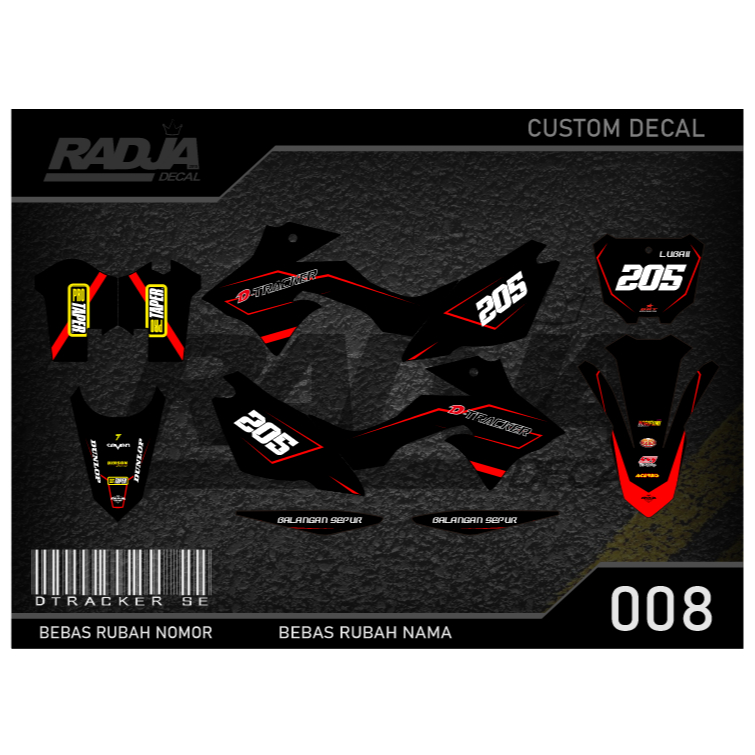 DECAL STICKER DTRACKER 150 (008) DEKAL STIKER FULLBODY DTX D-TRACKER SE 2016 2017 2018 2019 2020 202