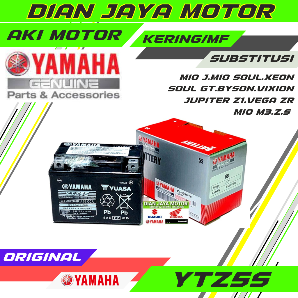 Aki Accu Motor Original YTZ5S Yamaha Vixion mio j fino125.Bison soul gt X rade Xeon. Beat vario Scoo