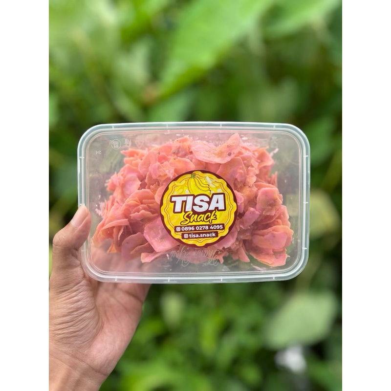 

KERIPIK PISANG LUMER RASA STAWBERRY 250G