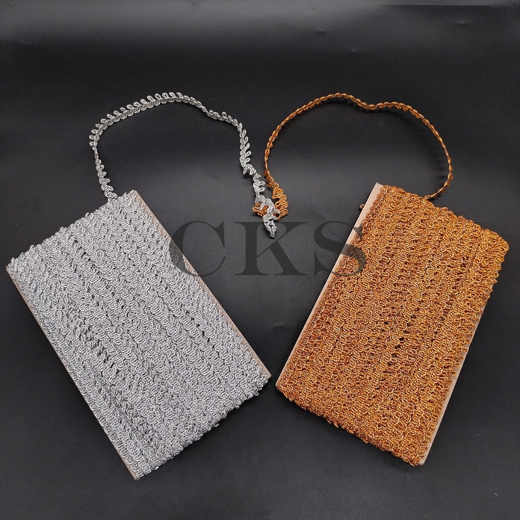 Renda Kembang Kecil / Renda Mahkota Kecil Warna Emas / Perak