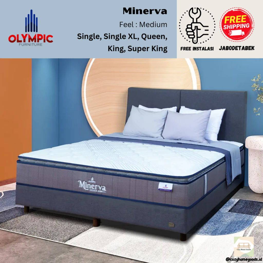 Kasur Springbed Matrass - Olympic MINERVA - Silver Series - Alas Tidur - SIngle, Queen, King Size