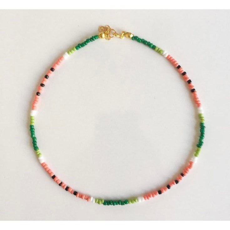 Kalung Mote Watermelon Beads Kalung Buah Fruit Necklace Boho Bohemian Choker