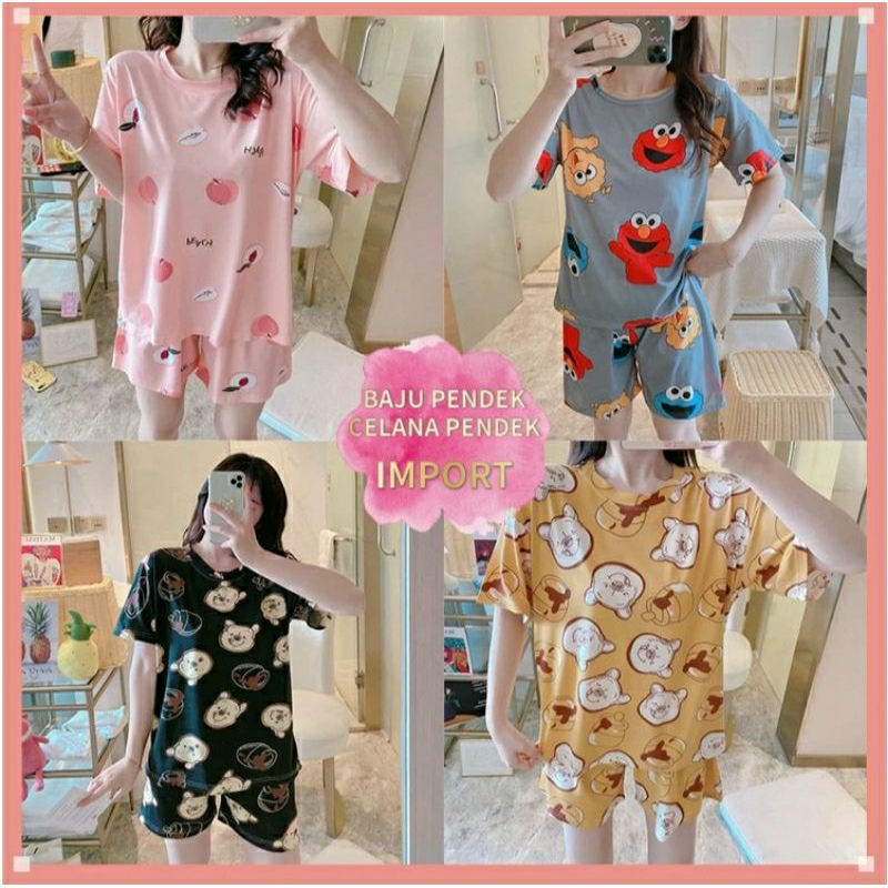 CUCI GUDANG Setelan Baju Tidur / Baby Doll Wanita Import