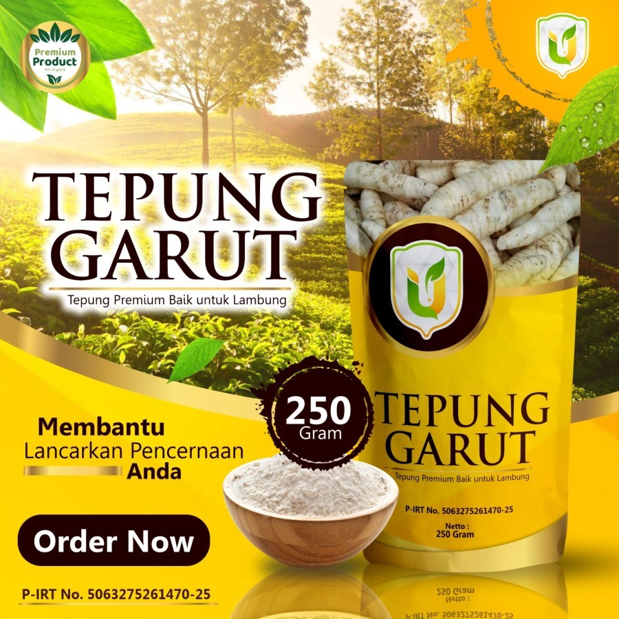 

Tepung Umbi Garut Premium Organik Lambung Sehat