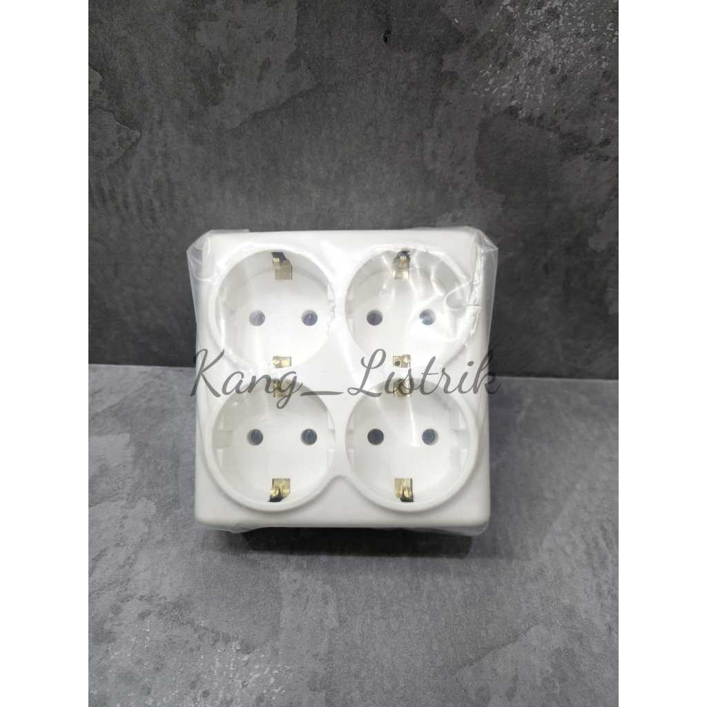 Broco Stop Kontak 4 in 1 + Steker 13840 / Four way Adapter Broco 13840
