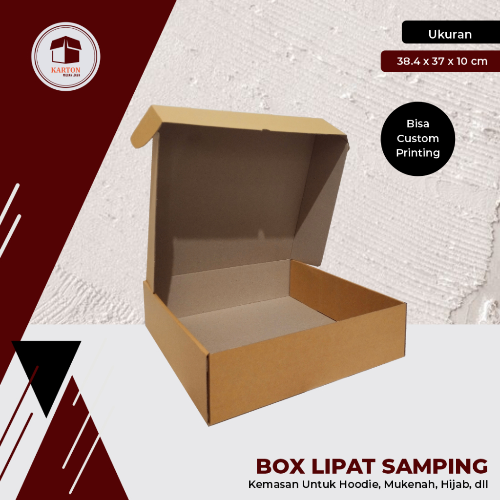 

BOX LIPAT SAMPING UK. 37 x 37 x 10 cm - BISA CUSTOM DESIGN & LOGO/HAMPERS/GIFT BOX/ BOX BAJU/KADO