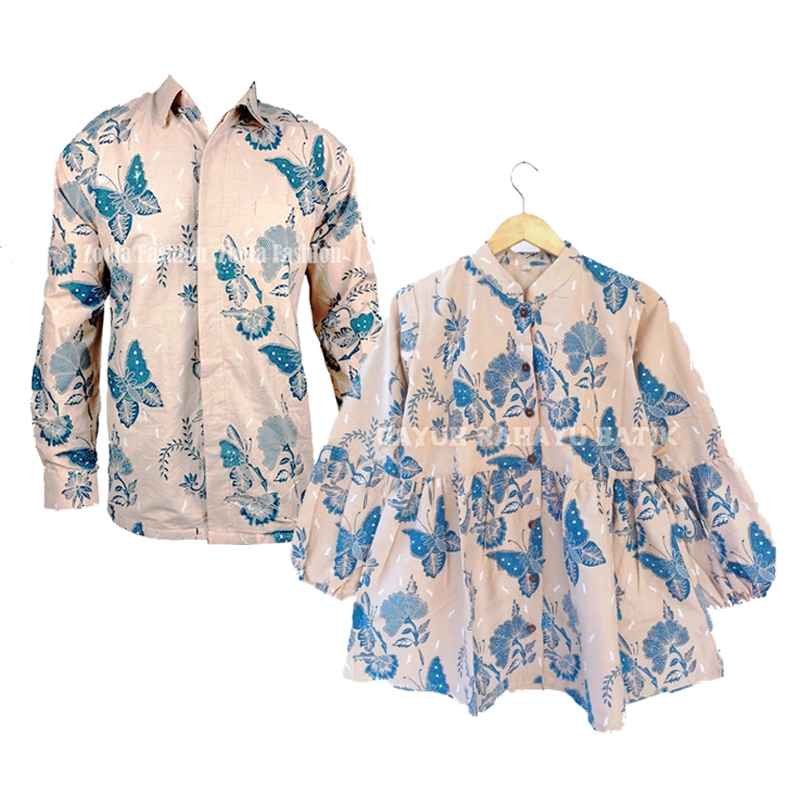 Seragam Batik Couple Keluarga Jumbo LD 120 130 140 Katun Halus Solo