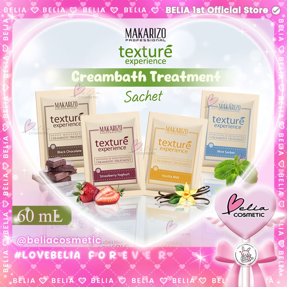 ❤ BELIA ❤ Makarizo Professional Texture Experience Cream Sachet Series | Strawberry Yoghurt | Black 