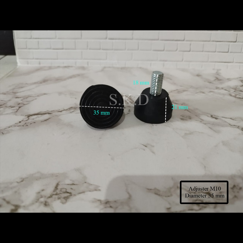 Adjuster M10 Diameter 35 Mur 17/ Karet Penstabil Kaki Meja