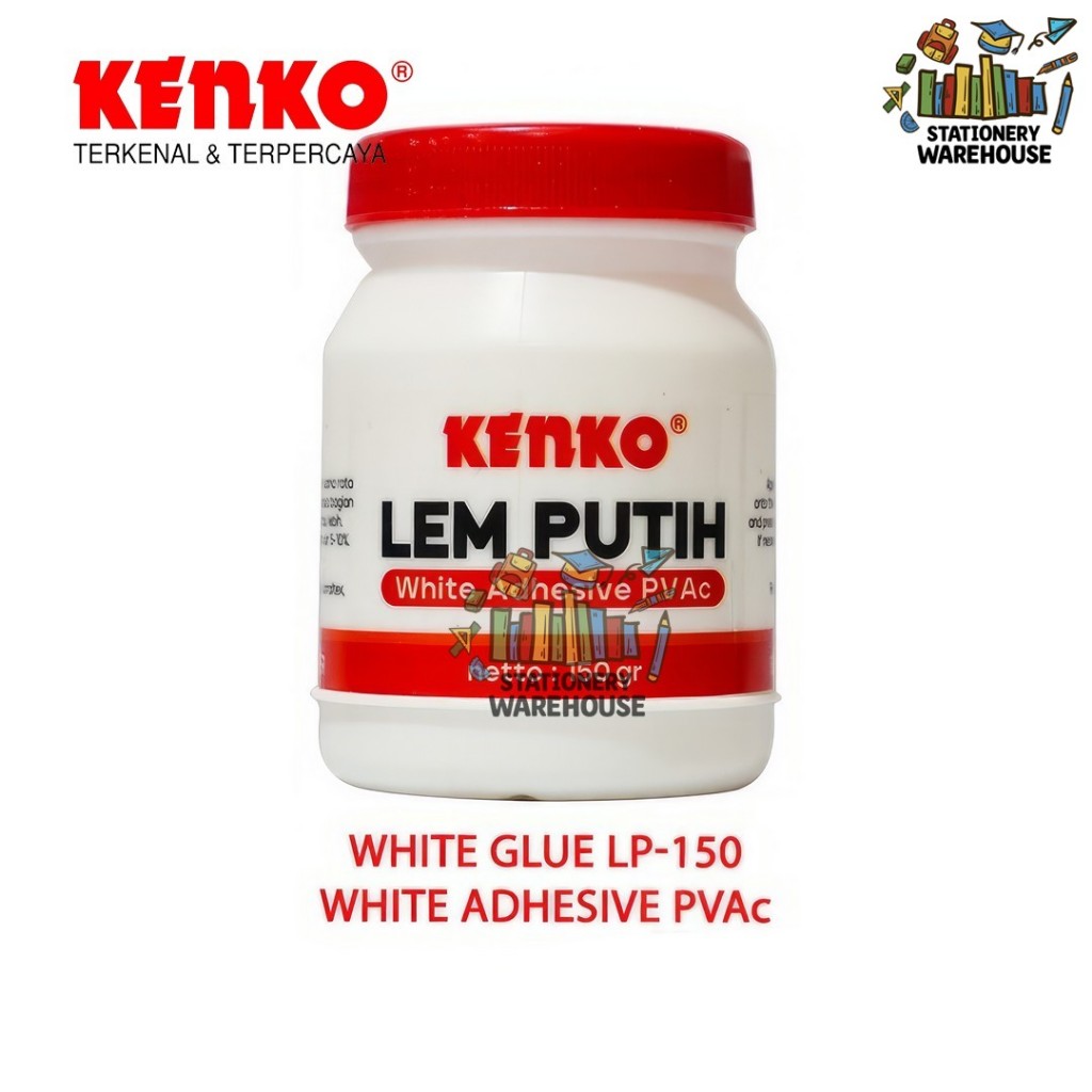 

White Adhesive PVAc Glue Lem Putih KENKO 150 Gram / Lem Kayu LP-150