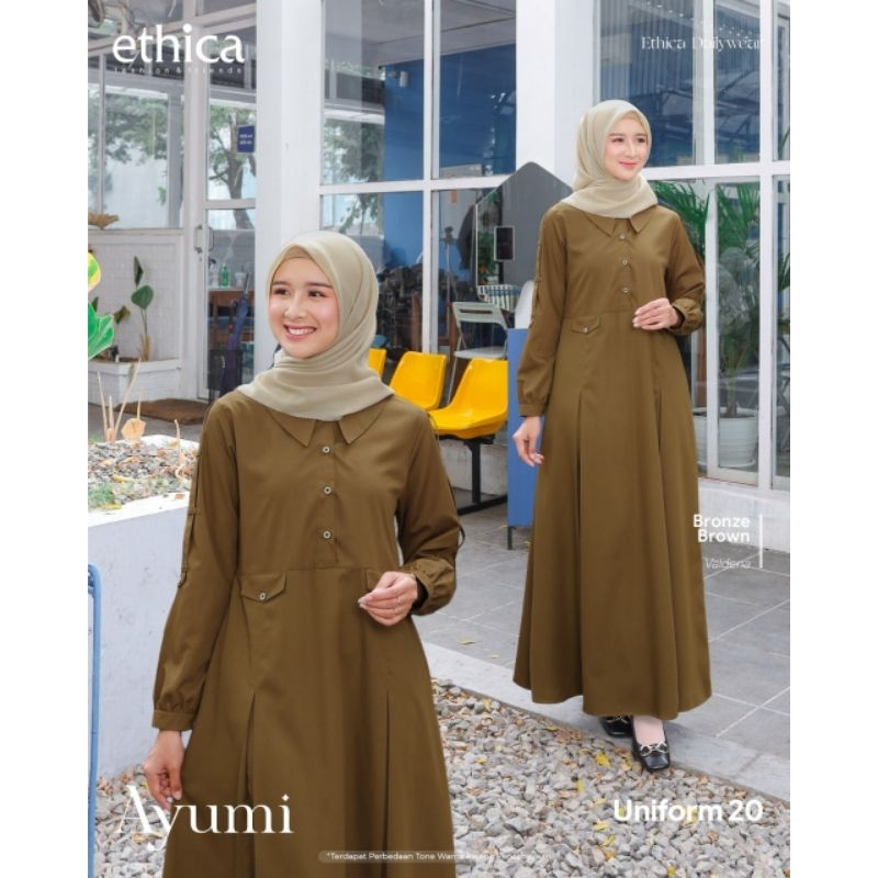 ETHICA AYUMI UNIFORM 20 AYUMI UNIFORM 39 AYUMI UNIFORM 43 GAMIS ASN SERAGAM PNS BRONZE BROWN
