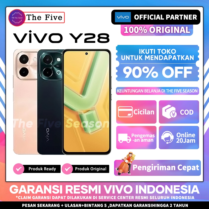 Vivo Y28 Y27s NFC 50MP Camera 5000mAh hp Vivo terbaru 2024 Y28 6/128 100% Original Garansi Resmi
