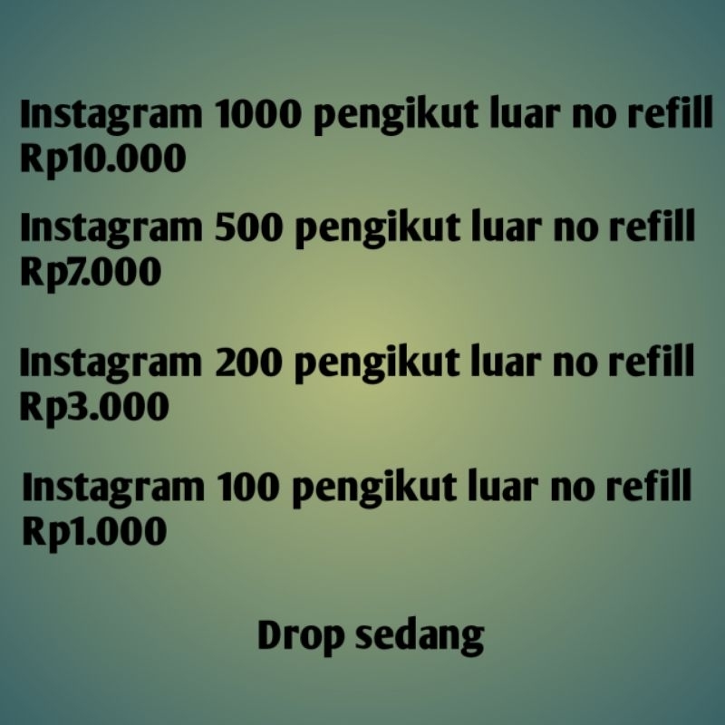 Instagram followers luar murah (NO REFILL)