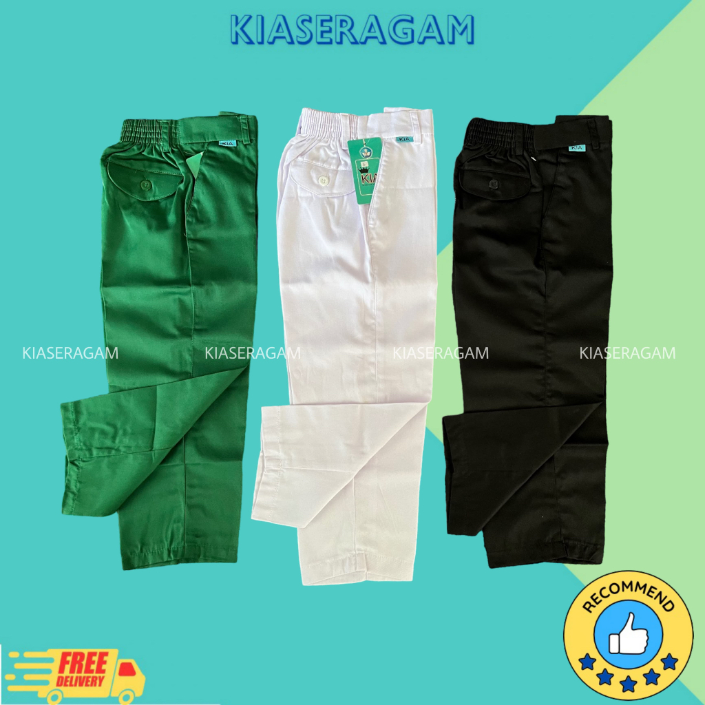 Seragam celana sekolah TK SD putih hitam panjang l seragam sekolah TK SD