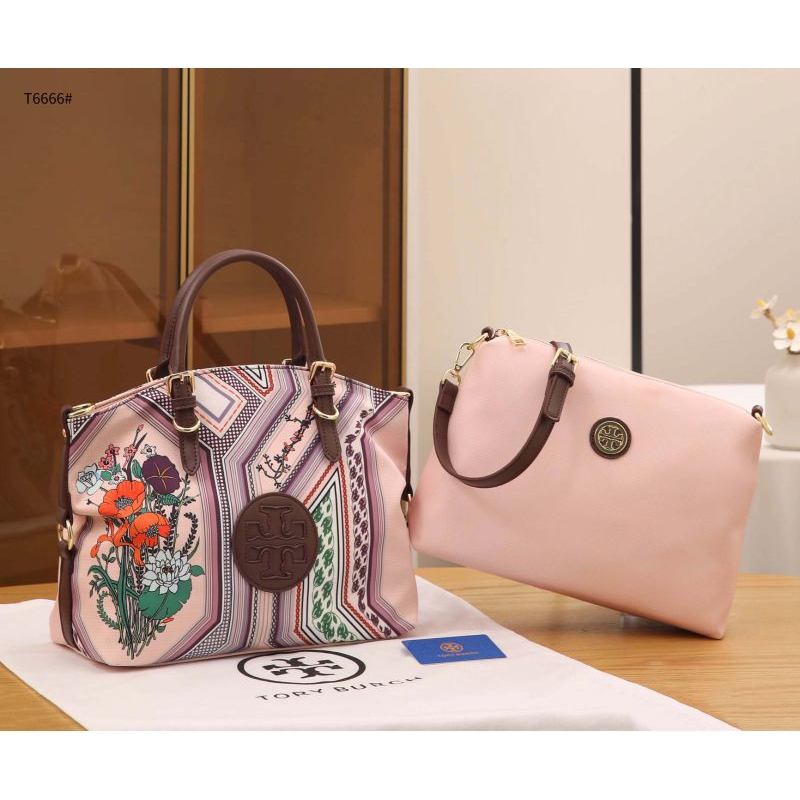 Tory Burch ( Nylon Printed Satchel Bag)