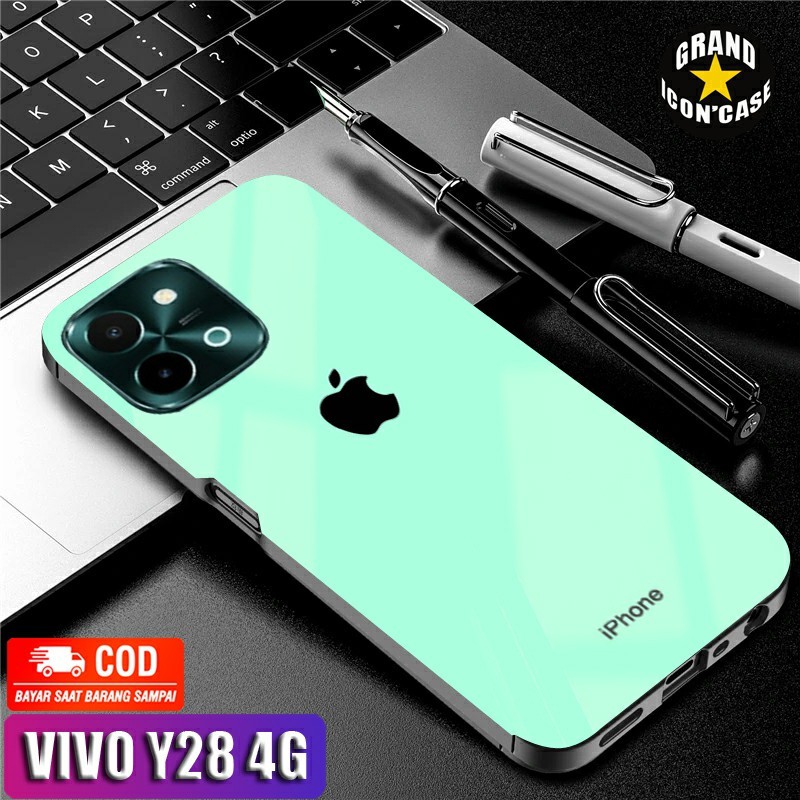 PROMO TERBARU SOFTCASE GLASS KACA TERBARU FOR VIVO Y28 4G TRENDY KESING HP VIVO TERBARU GC16