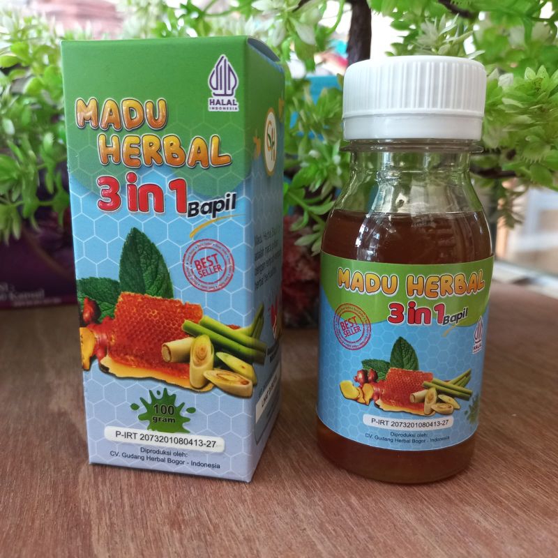 

Bapil Madu Herbal 3in1 100gr | Madu Obat Batuk Flu Dan Pilek | Obat Radang