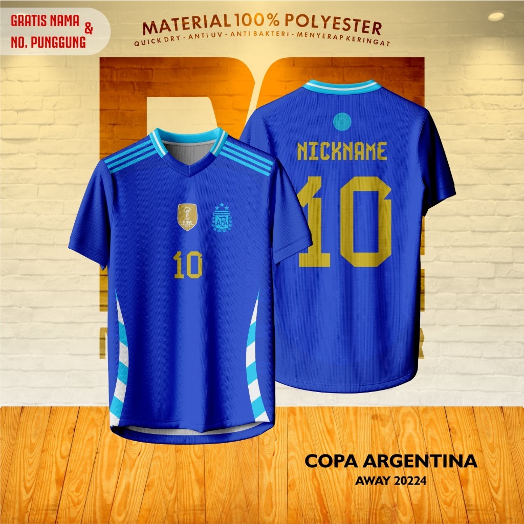 PREMIUM BAJU JERSEY BOLA COPA ARGENTINA AWAY 2024 FULL PRINTING UNISEX