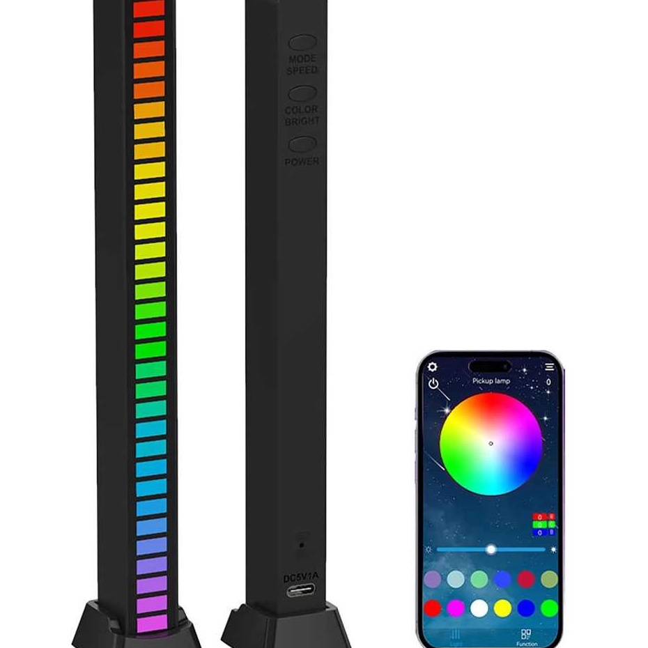 FUNY Lampu LED RGB Bar Strip Sound Rhythm Light USB 32LED  L22