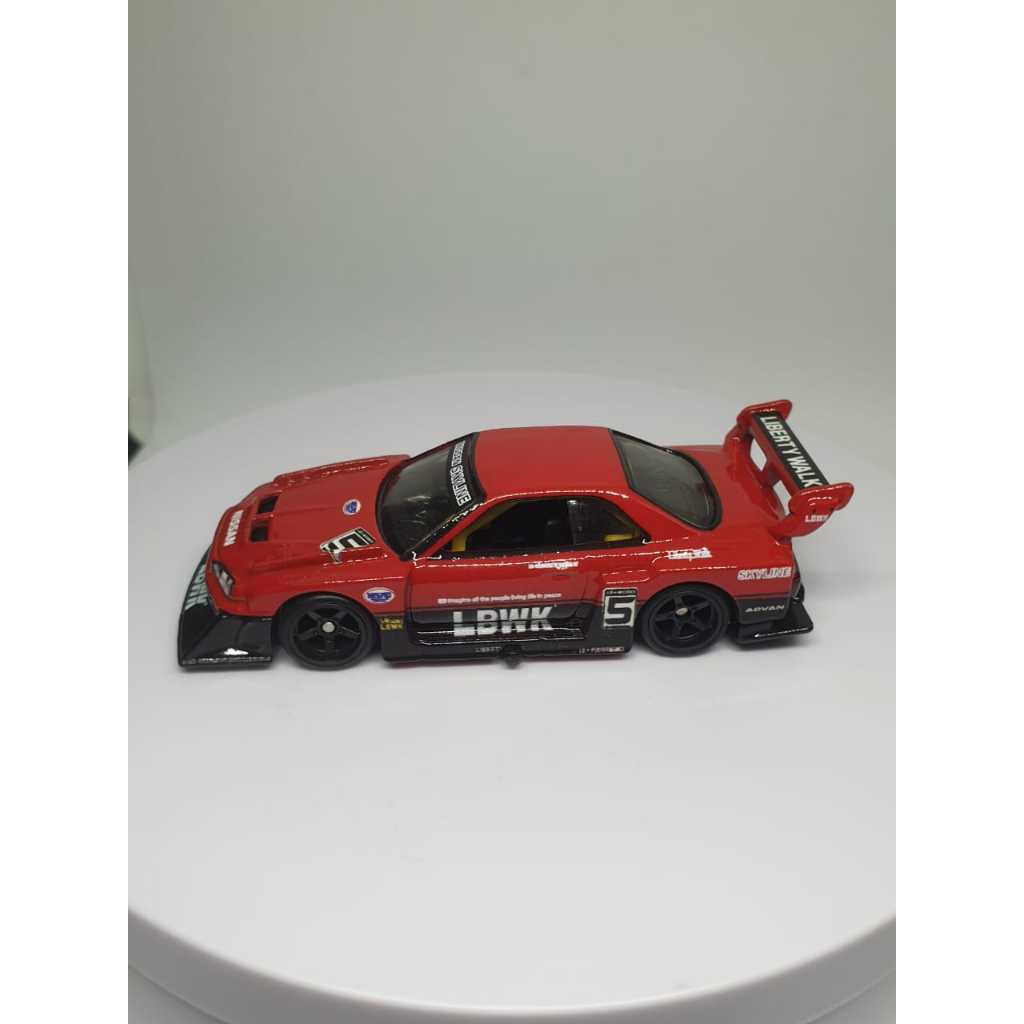 Hot Wheels Nissan Skyline R34 LBWK Merah Ban Karet Loose