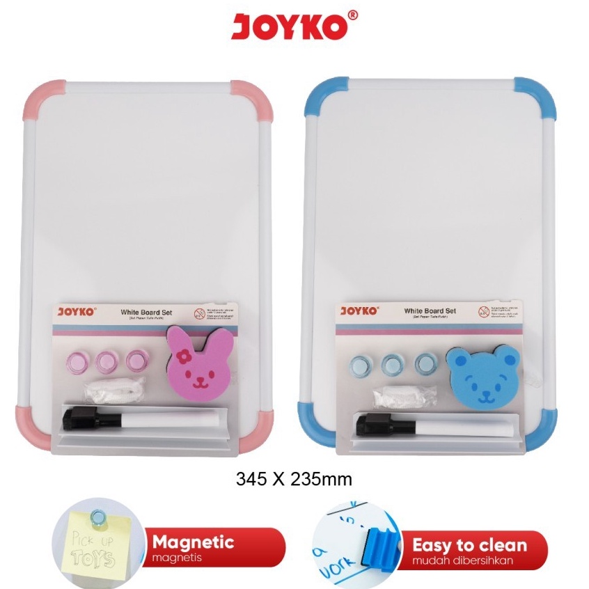 

Whiteboard JOYKO WBS16CO Papan Tulis Putih Set Spidol Penghapus