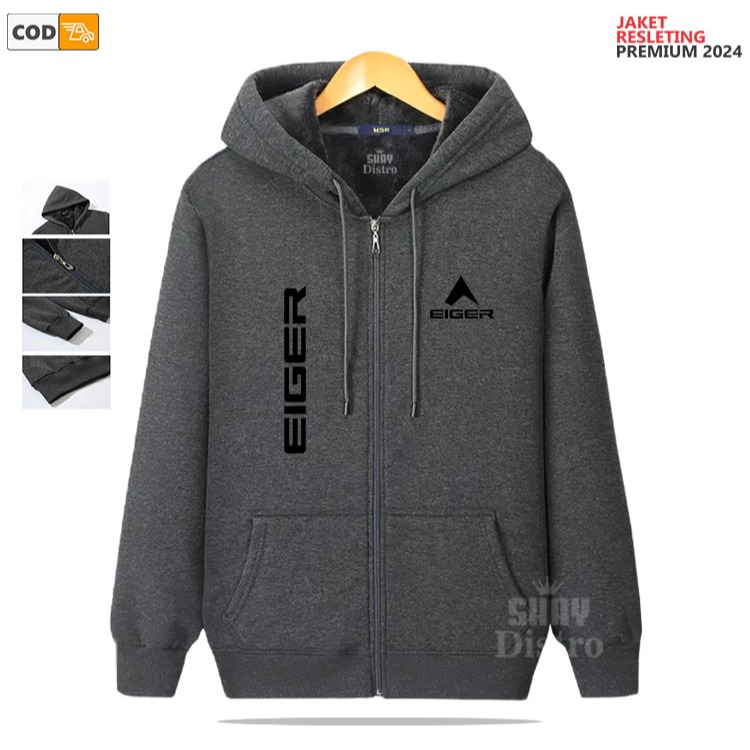 COD Jaket Resleting |1205 Garis Kirka Keren Text Hitam Hoodie | Resleting Jaket Hoodie | Jaket Resle