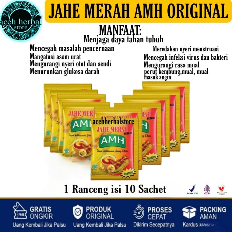 

AMH Jahe Amanah Instant Plus Habbatussauda Original Renceng Isi (10 Sachet )