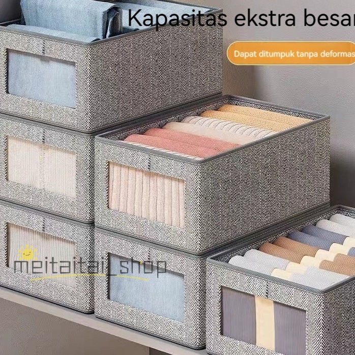 Foldable Underwearr Storage Box Non Woven Clothing Organizer kotak baju kotak penyimpanan storage bo