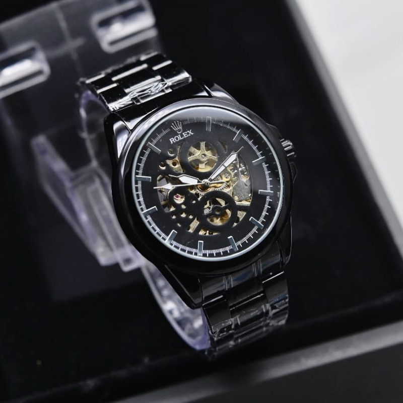 ( BISA COD ) JAM TANGAN PRIA ROLEX RANTAI MESIN AUTOMATIC FREE BOX ROLEX R-8120