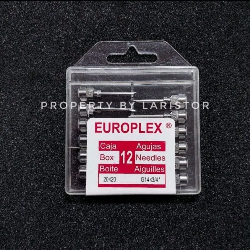 Jarum Hewan Europlex Nal Needle Syringe 14G x 3/4