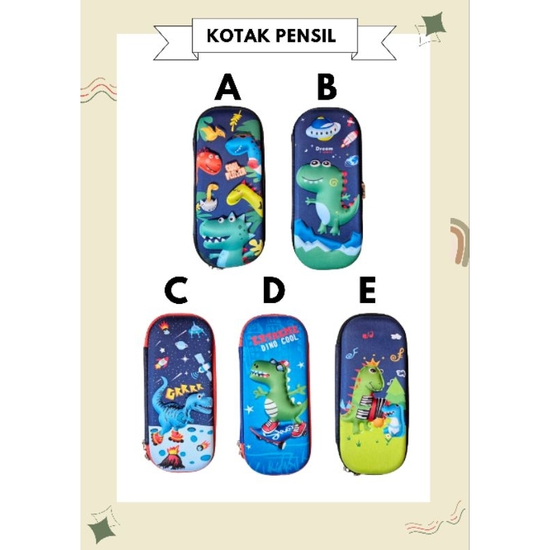 

KOTAK PENSIL 3D 23x10x4,5 DINOSAURUS TEMPAT PENSIL/TEMPAT ALAT TULIS