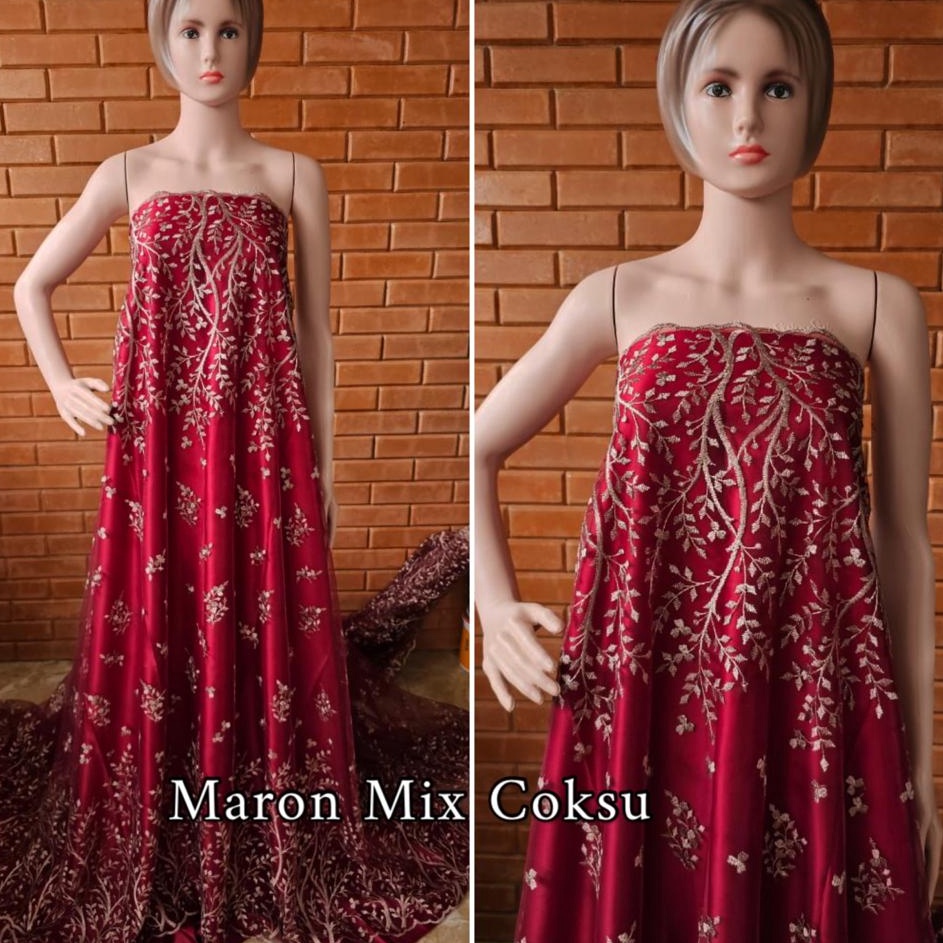 Big Sale Kain Tile Akar Two Tone  Bahan Brokat Akar PremiumTerbaru