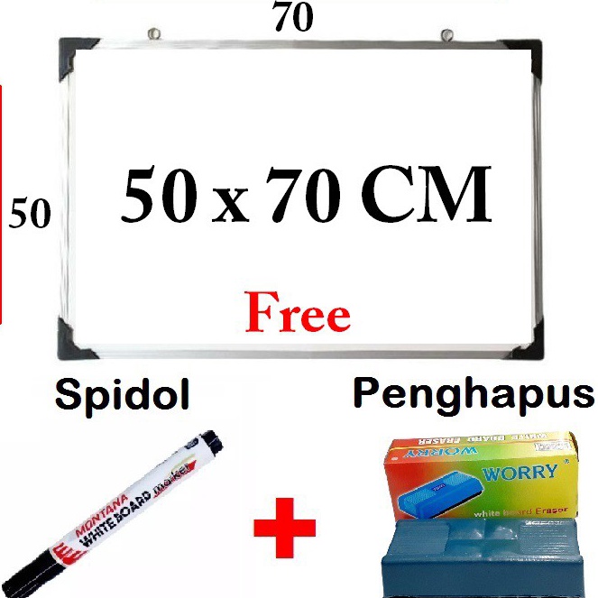 

Papan Tulis White Board Gantung Ukuran 5 cm x 7 cm Spidol dan Penghapus