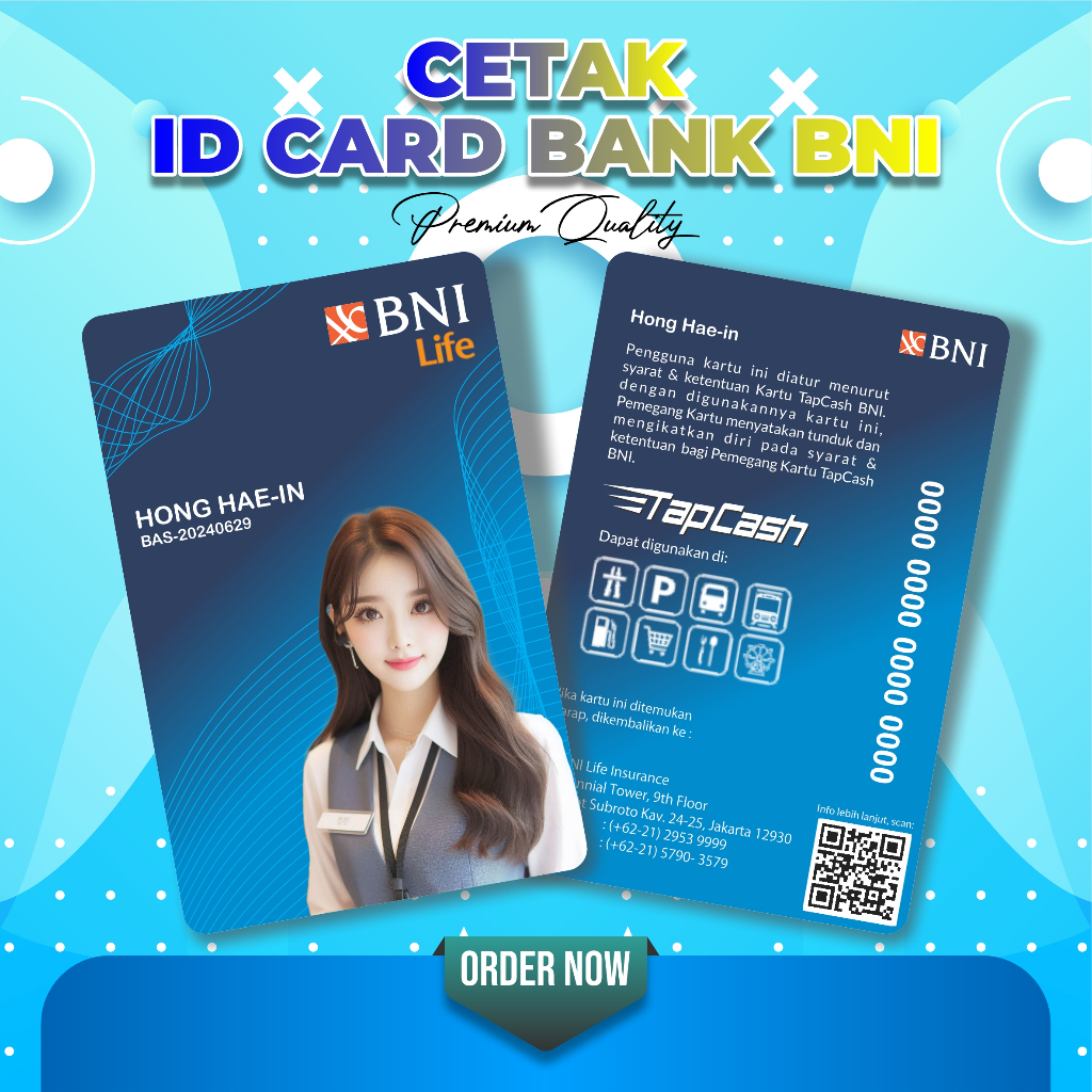 

CETAK ID C4RD BANK BNI FREE DESAIN BISA SATUAN PREMIUM QUALITY by ASTORE ID OFFICIAL