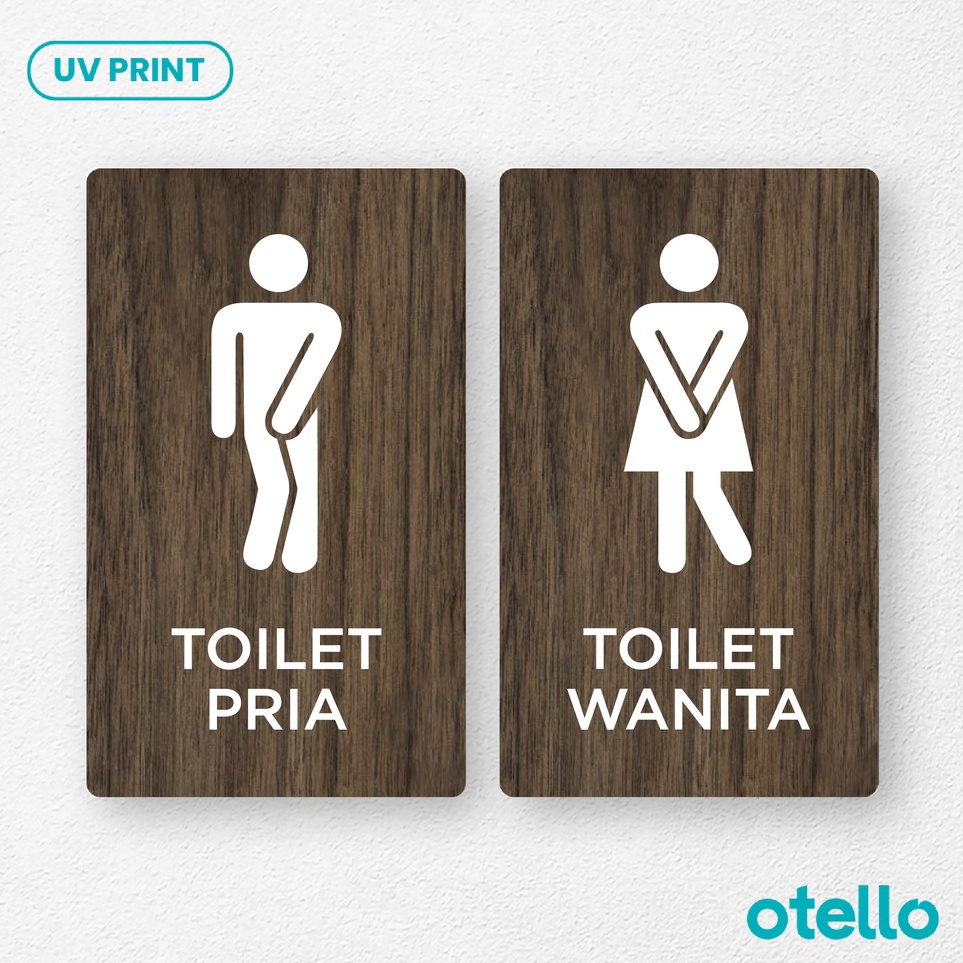 

Model Terkini Otello Papan Toilet Pria Wanita Icon Kebelet Sign Board Kayu Print Nama Ruang Signage Wooden Label Sticker Dinding