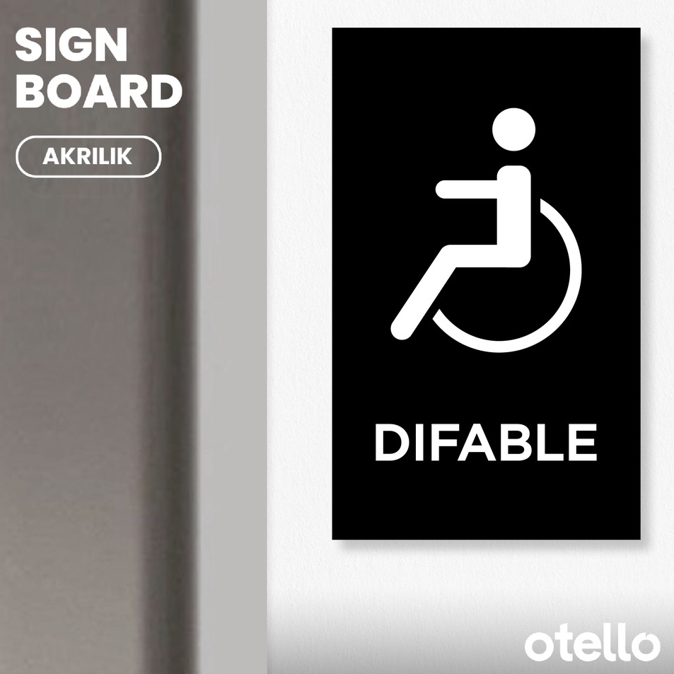 

Grosir Otello Papan Tulisan Difable Toilet Sign Board Disabilitas Akrilik Print Papan Petunjuk Signage Acrylic Label Tempel Dinding Nama Ruangan
